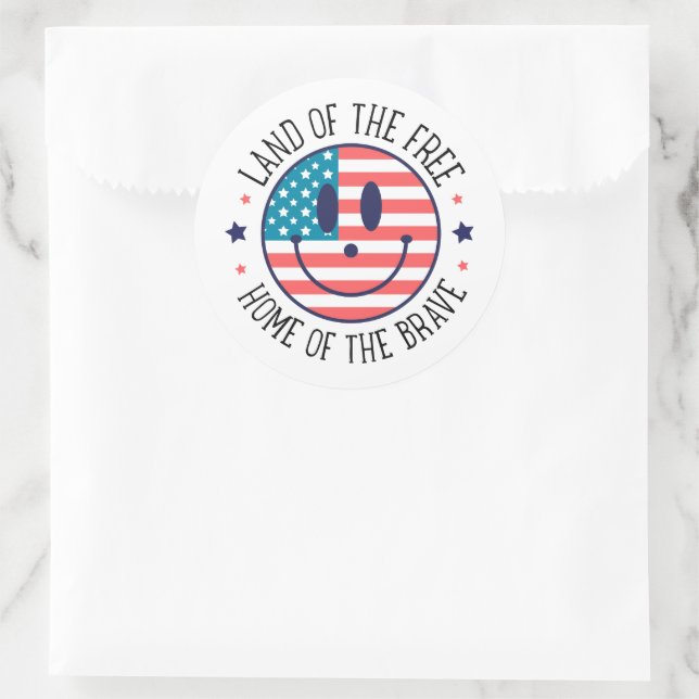 USA Patriotisk  Runt Klistermärke (Väska)