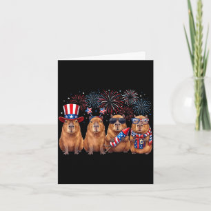 USA patriotisk söt capybara män kvinnor barn rolig Kort