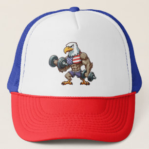 USA/patriotisk tyngdlyftning vit örn Keps