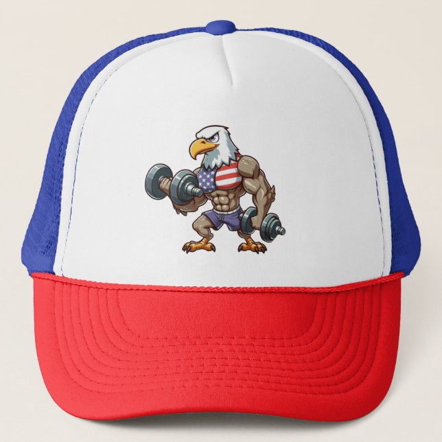 USA/patriotisk tyngdlyftning vit örn Keps (Framsida)