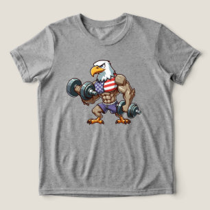 USA/patriotisk tyngdlyftning vit örn T Shirt