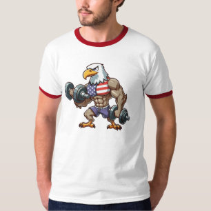 USA/patriotisk tyngdlyftning vittofshövdad havsörn T Shirt