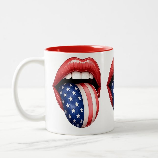 USA Patriotiska 250-årsfirande av 4:e juli Två-Tonad Mugg (Vänster)
