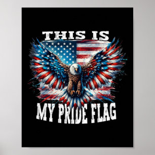 Usa Patriotiska Herrar Amerikansk Flagga Usa Örnfl Poster