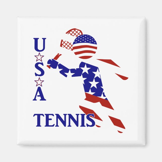USA Patriotiska HERRTENNIS Magnet (Framsidan)