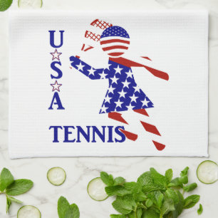 USA Patriotiska KVINNLIG TENNIS Kökshandduk