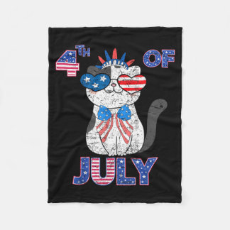 USA Patriotiska Självständighetsdagen 4:e Juli Kat Fleecefilt