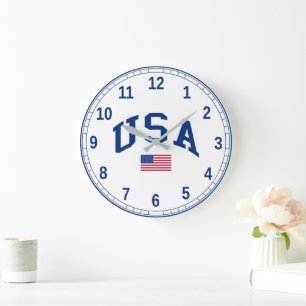 USA Patriotiska Självständighetsdagen Amerikansk F Stor Klocka