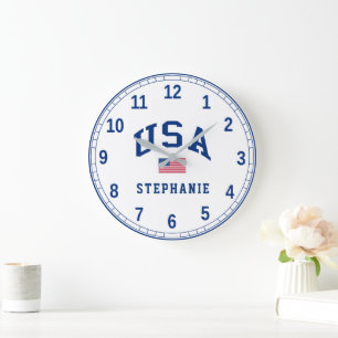 USA Patriotiska Självständighetsdagen Amerikansk F Stor Klocka