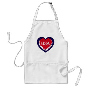 USA Patriotiskt Rött Vitt Blått Hjärta Festlig Jul Förkläde