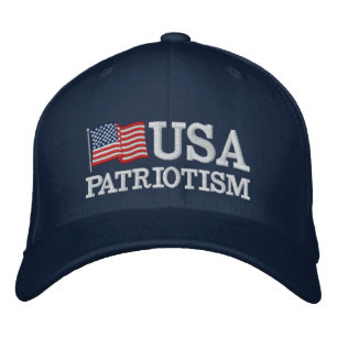 USA Patriotism Flagga B Broderad Keps