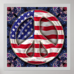USA Peace Flagga Art Poster