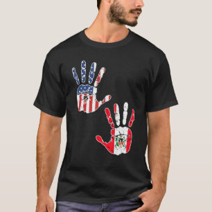 USA Peru Shirt Handprint & Flagga Proud Peruvian A T