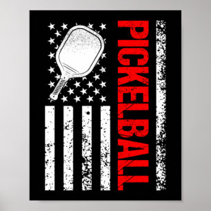 USA Pickleball American Flagga Poster