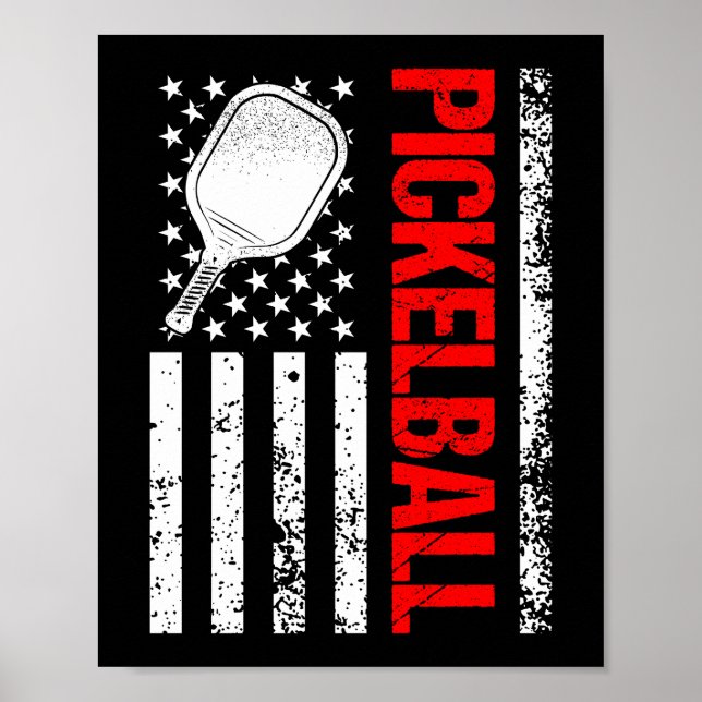 USA Pickleball American Flagga Poster (Framsidan)