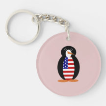 USA Pingvin -- Amerikansk Pingvin -- Rosa Bakgrund