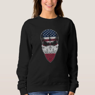 USA Polen Roots Polska American Flagga Skull T Shirt