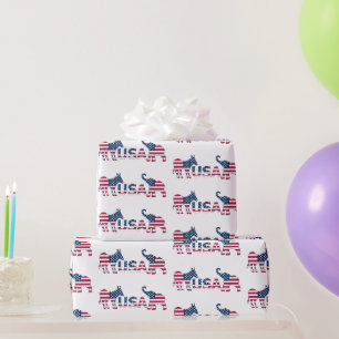 USA Politik Democratic Donkey Republican Elephant Presentpapper