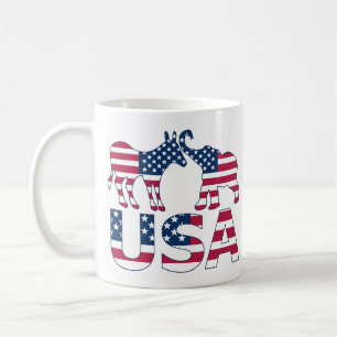 USA Politik Democratic Republican Donkey Elephant Kaffemugg