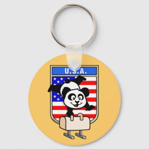USA Pommel Horse Panda Nyckelring