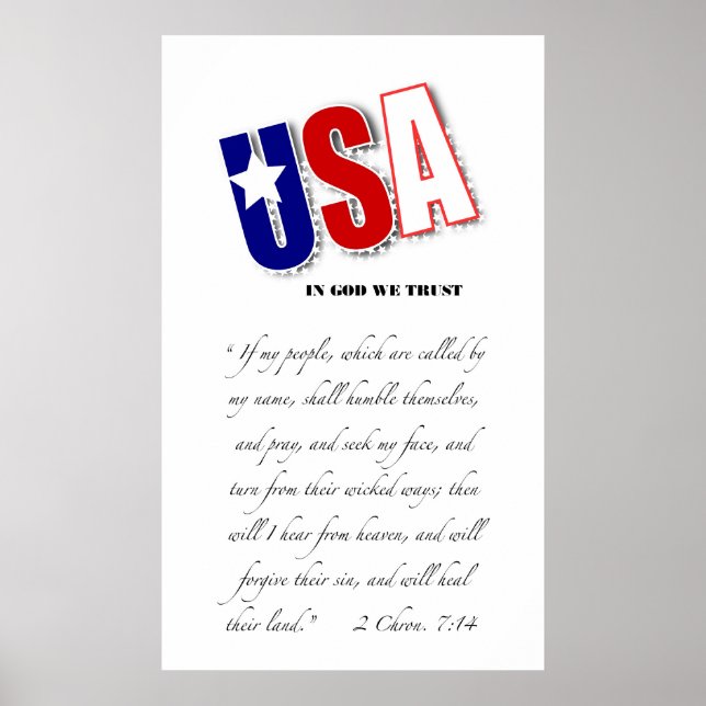 USA poster med "In God We Trust" (Framsidan)