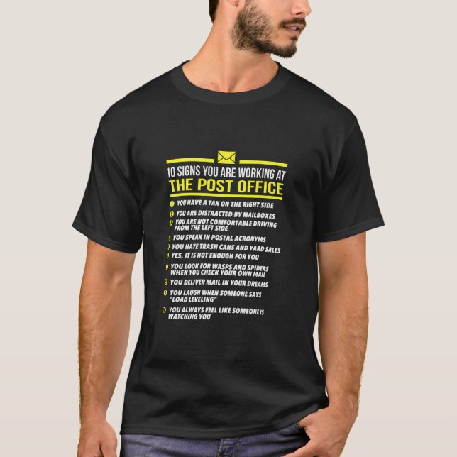 USA-posttjänst T-Shirt -10-tecken som du arbetar m (Framsida)