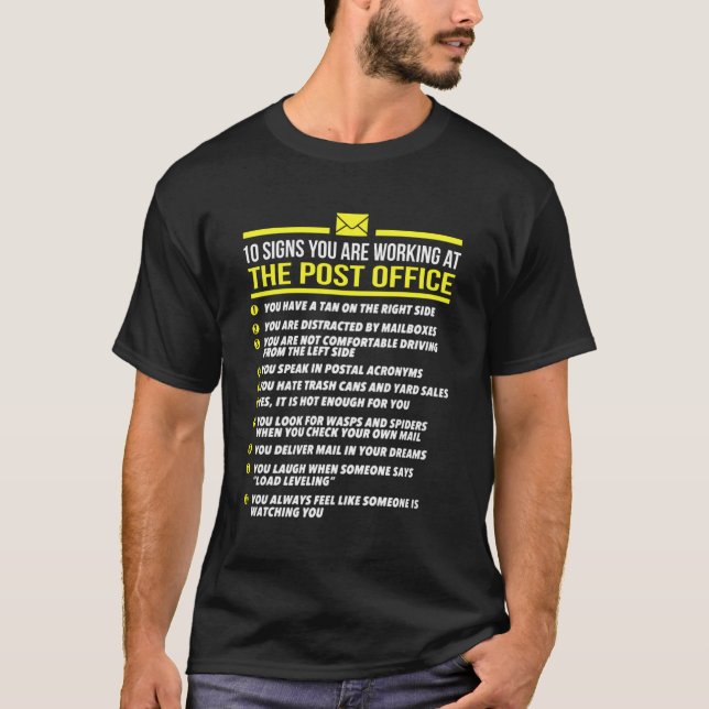 USA-posttjänst T-Shirt -10-tecken som du arbetar m (Framsida)