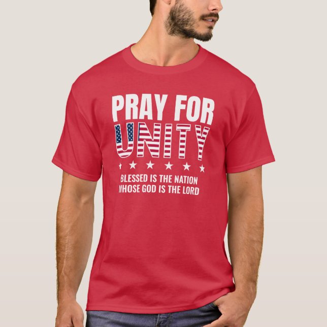 USA PRAY FOR UnITY Day of Prayer Christian T Shirt (Framsida)