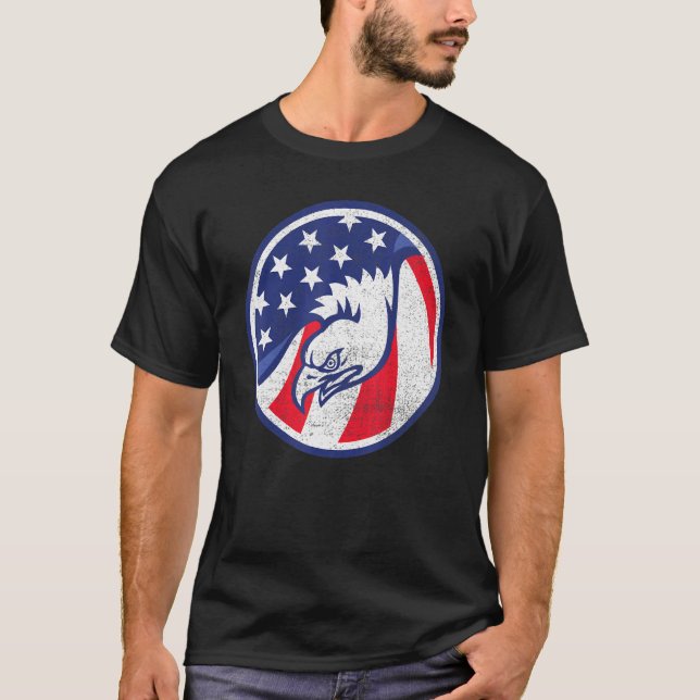 USA Pride Eagle American Independence day 4 th of  T Shirt (Framsida)