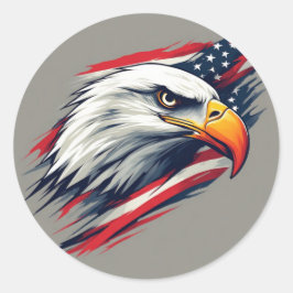 USA Pride-gåva – Vitörn med amerikansk flagga Runt Klistermärke