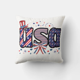 USA Pride Hat & Bow Tee Kudde