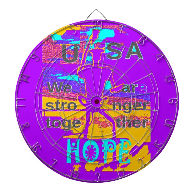USA Psychedelic Hope: Neon Unity Art Darttavla (Framsidan)
