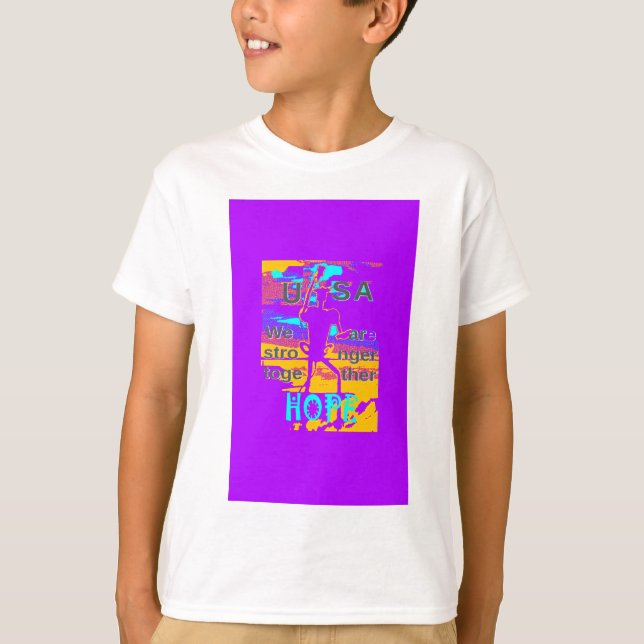 USA Psychedelic Hope: Neon Unity Art T Shirt (Framsida)