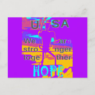 USA Psychedelic Hope: Neon Unity Art Vykort