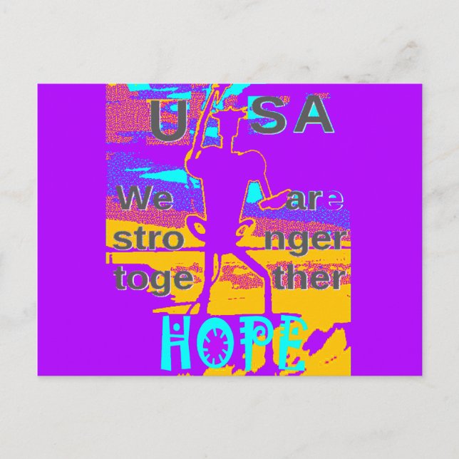 USA Psychedelic Hope: Neon Unity Art Vykort (Framsida)