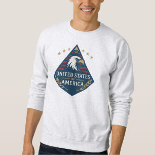 USA Pyramid Eagle Emblem Lång Ärmad Tröja