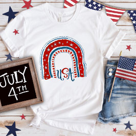 USA Rainbow Patriotic Roligt Inspiritivity T-Shirt