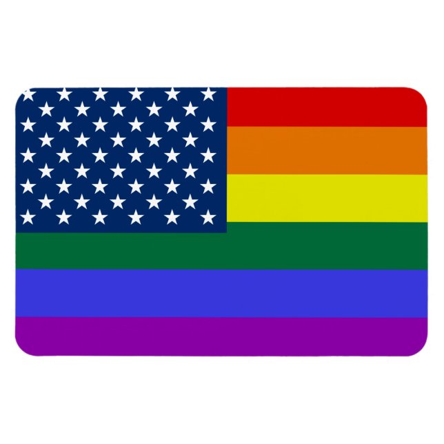USA Rainbow Pride Magnet (Horisontell)