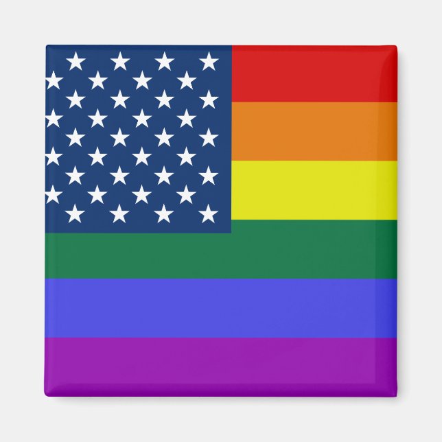 USA Rainbow Pride Magnet (Framsidan)