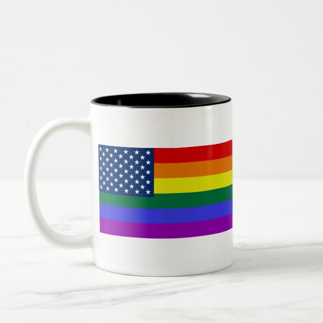 USA Rainbow Pride Två-Tonad Mugg (Vänster)