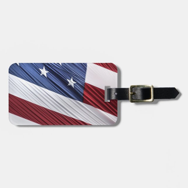 USA Red, White and Blue American Patriotic Flagga Bagagebricka (Horisontell Framsida)