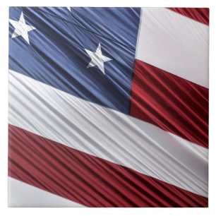 USA Red, White and Blue American Patriotic Flagga Kakelplatta