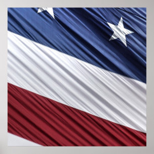 USA Red, White and Blue American Patriotic Flagga Poster