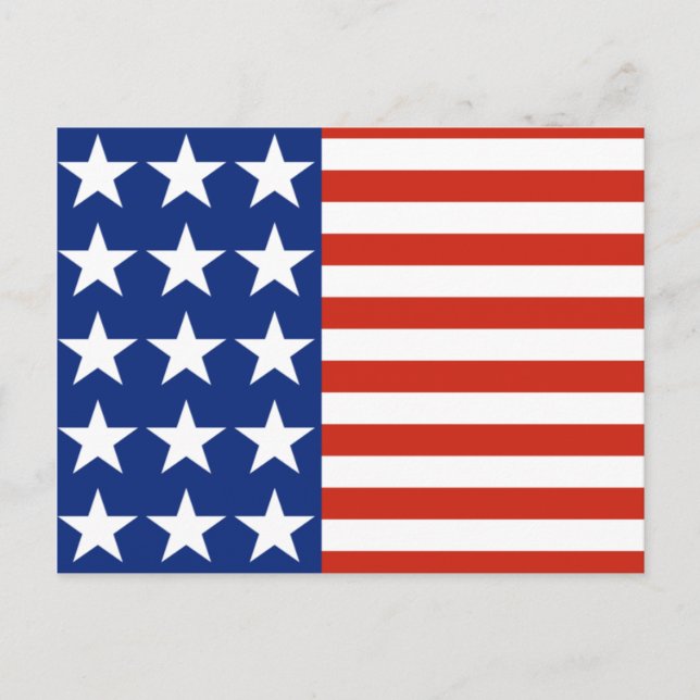 USA Red White and Blue Stars Flagga Postcard Vykort (Framsida)