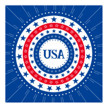 USA Red, White, Blue Stars Initialer eller Monogra