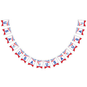 USA Red, White, Blue Vimplar