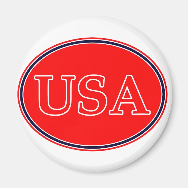 USA Red White och Blue 3 MUSEUM Zazzle-gåvor Magnet (Framsidan)