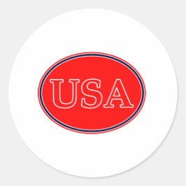 USA Red White och Blue 3 MUSEUM Zazzle-gåvor Runt Klistermärke