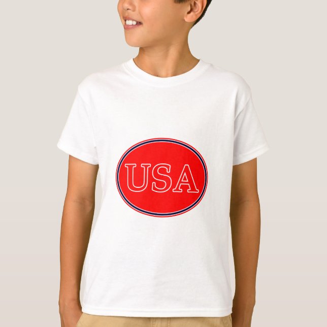 USA Red White och Blue 3 MUSEUM Zazzle-gåvor T-shirt (Framsida)
