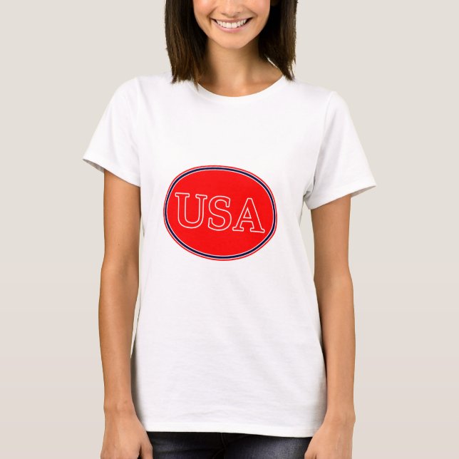 USA Red White och Blue 3 MUSEUM Zazzle-gåvor Tee (Framsida)